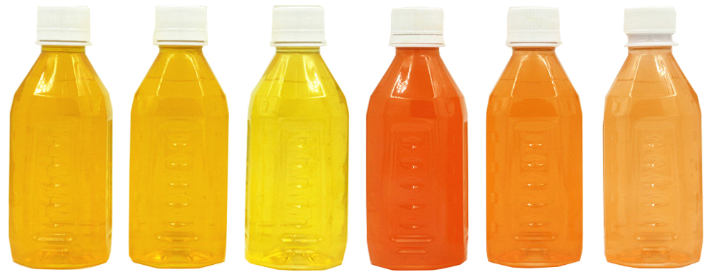 FoodRGB Beta Carotene natural color solution for yellow and orange application liquid showing pH ranges.