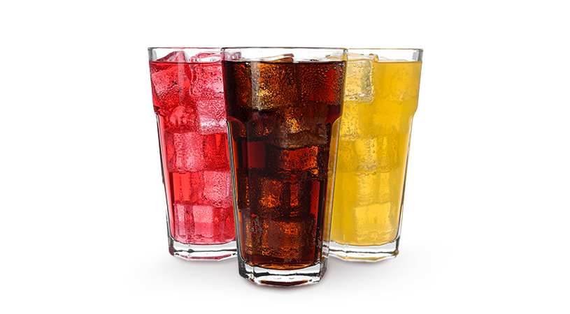 FoodRGB Application photography all natural food colors for beverage including carbonated beverages in red, brown and yellow
