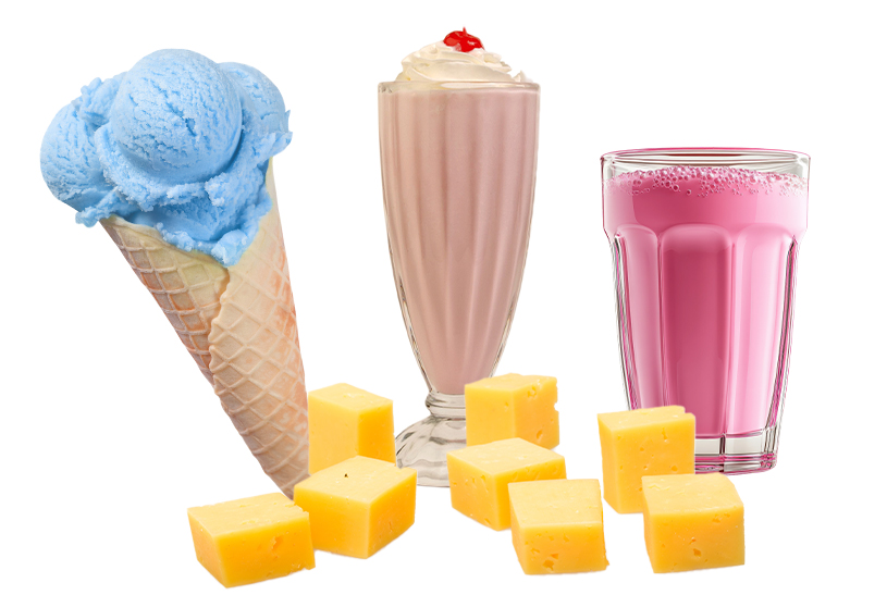 FoodRGB Natural food color application photography for dairy including shakes, ice cream, smoothies, and cheese
