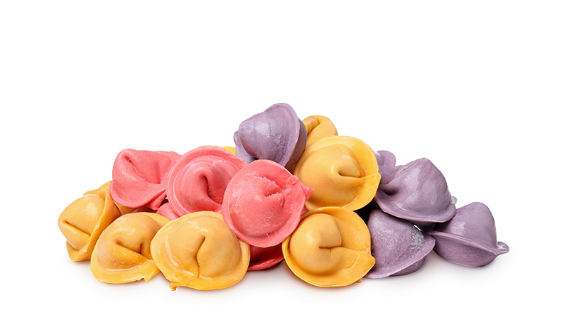 FoodRGB Natural food color application photography  for baked goods including dumplings,using orange, pink and purple natural food color