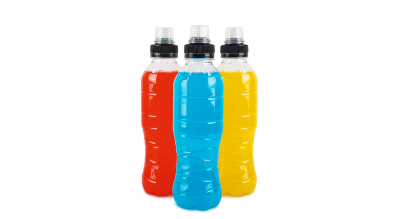 FoodRGB Natural food color application photography for Beverages hydration and functional in red, blue, and yellow