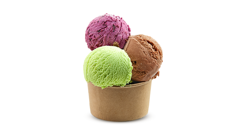 FoodRGB Natural food color application photography for dairy including ice cream,using green, purple and brown natural food color