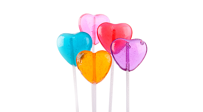 FoodRGB Natural food color application photography for confectionery including hard candy,using pink, red, blue, orange and purple natural food color