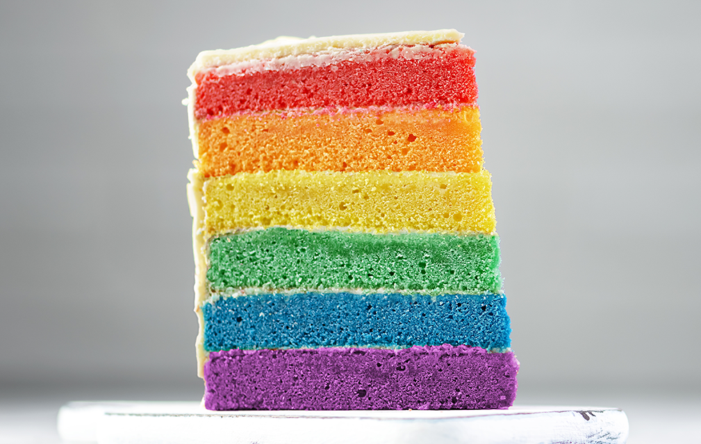 FoodRGB Natural food color application photography for bakery cake, red, orange, green, purple, yellow