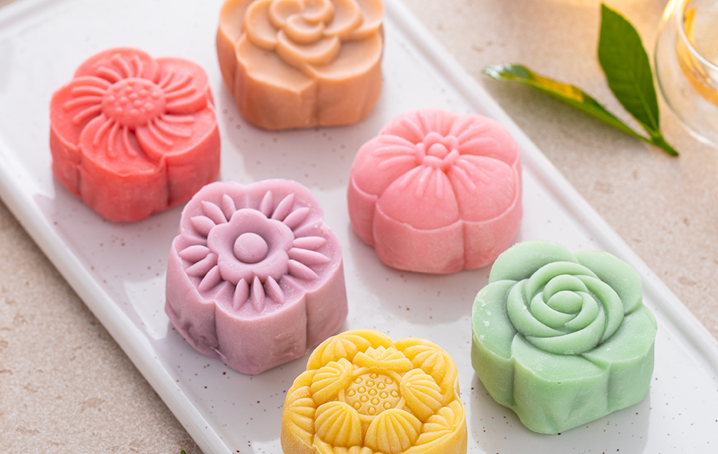 FoodRGB Natural food color application photography for bakery moon cakes, pink, red, purple, yellow, brown