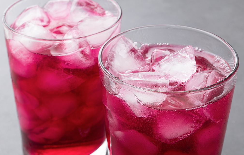 FoodRGB Natural food color application photography for beverages including carbonated drinks using pink natural food color