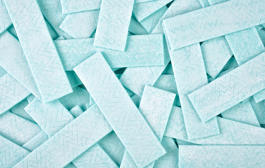 FoodRGB Natural food color application photography for confectionery gum in blue