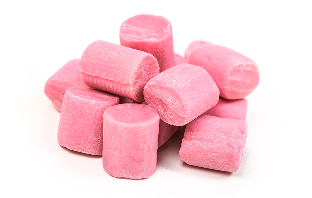 FoodRGB Natural food color application photography for confectionery gum in pink