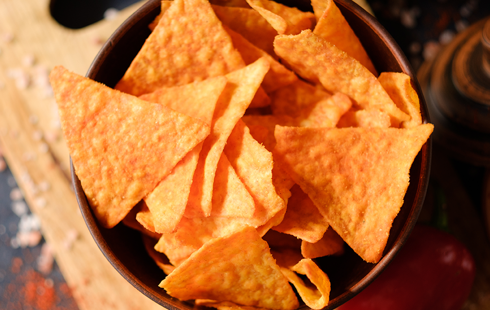 FoodRGB Natural food color application for snacks including chips using orange natural food color