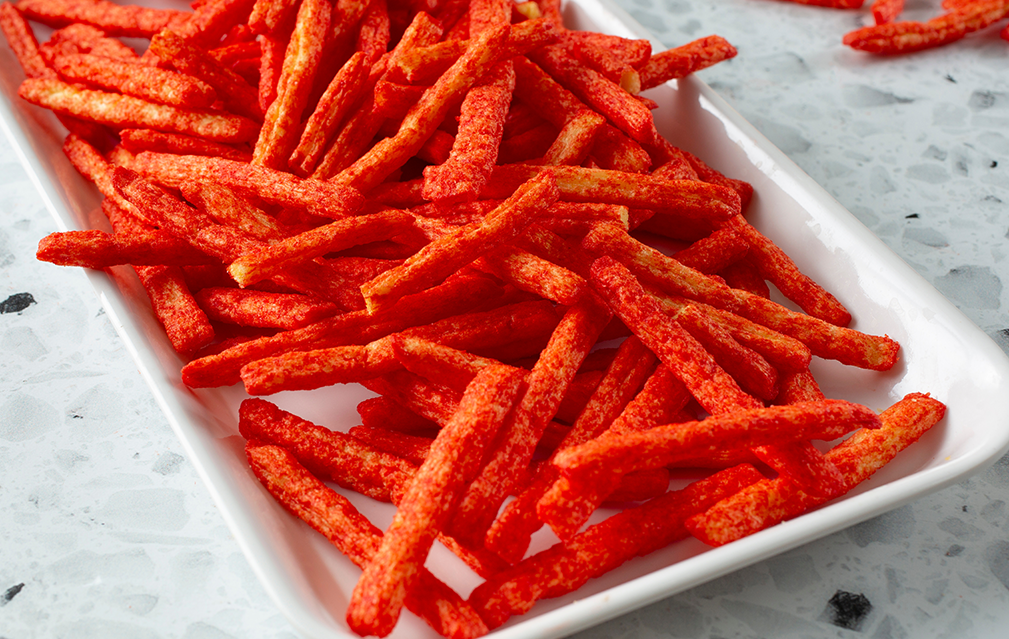 FoodRGB Natural food color application for snacks including chips using red natural food color