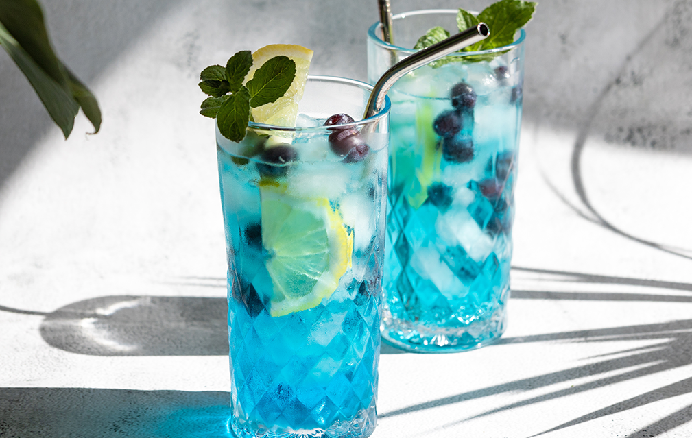 FoodRGB Natural food color application for beverages including hydration and functional using blue natural food color 