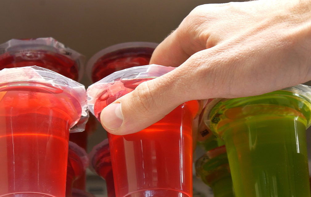 FoodRGB Natural food color application photography for confectionery gelatin in red and green