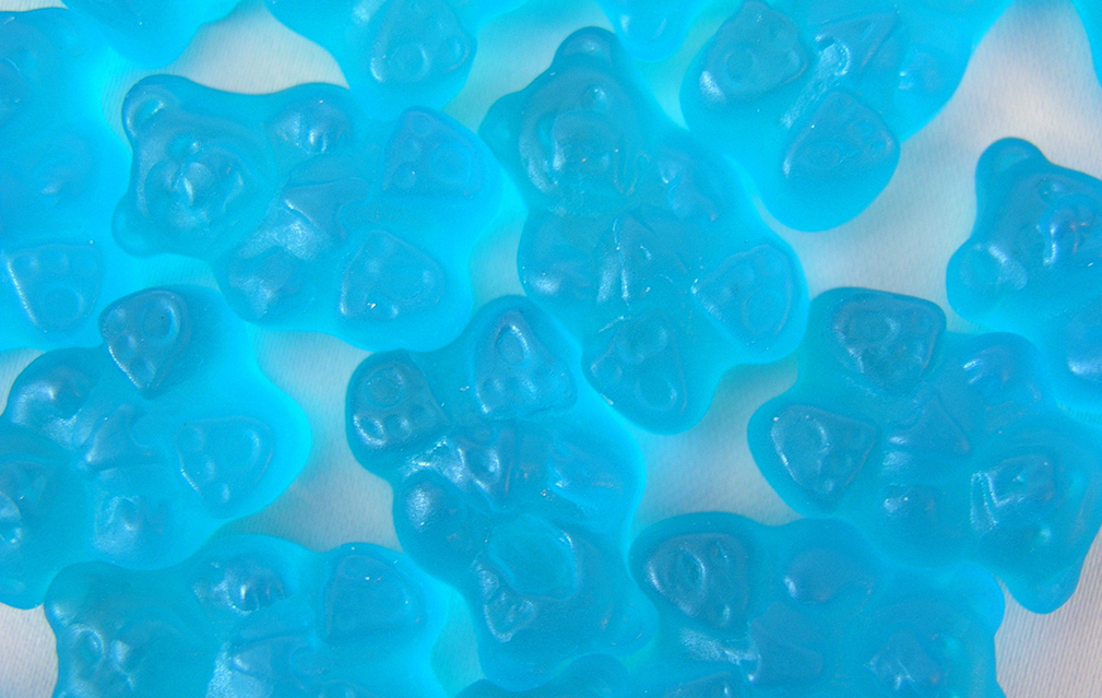 FoodRGB Natural food color application photography for confectionery gummies blue