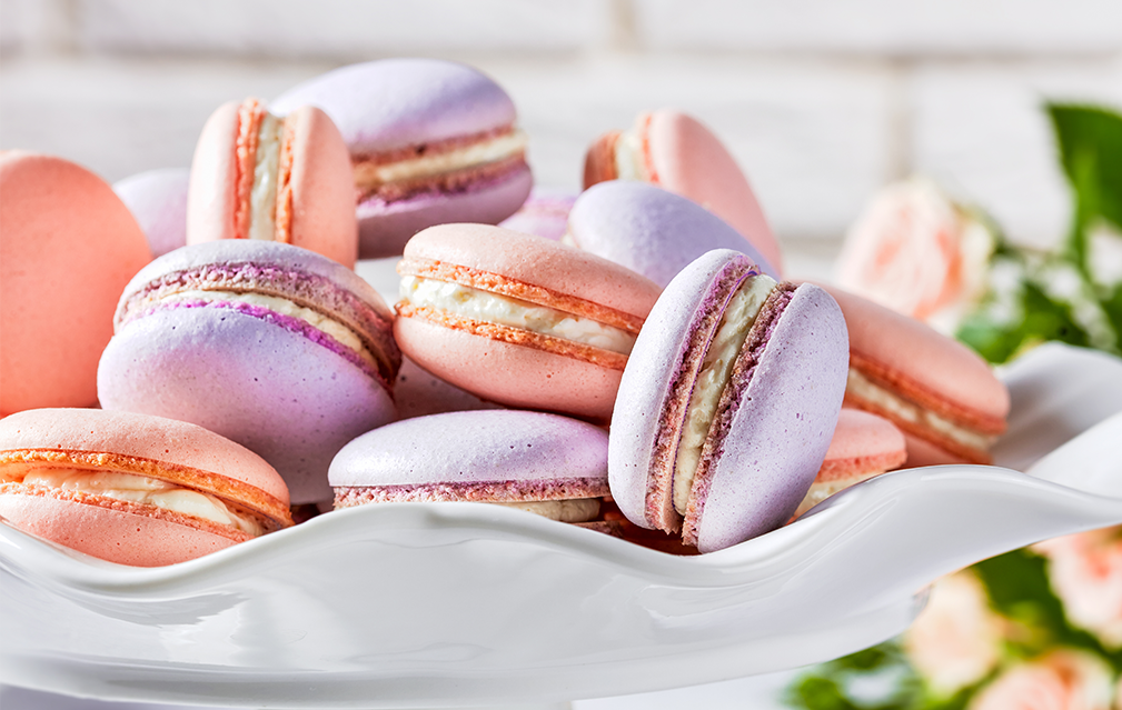 FoodRGB Natural food color application for baked goods including cookies using pink, and purple natural food color