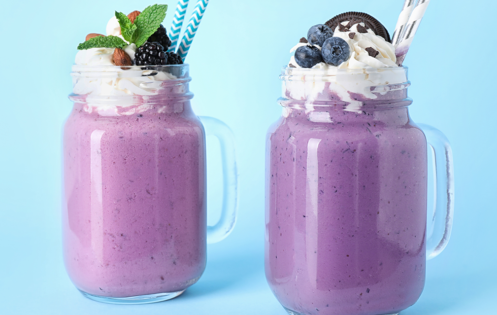 FoodRGB Natural food color application for beverages including shakes and smoothies using purple natural food color 