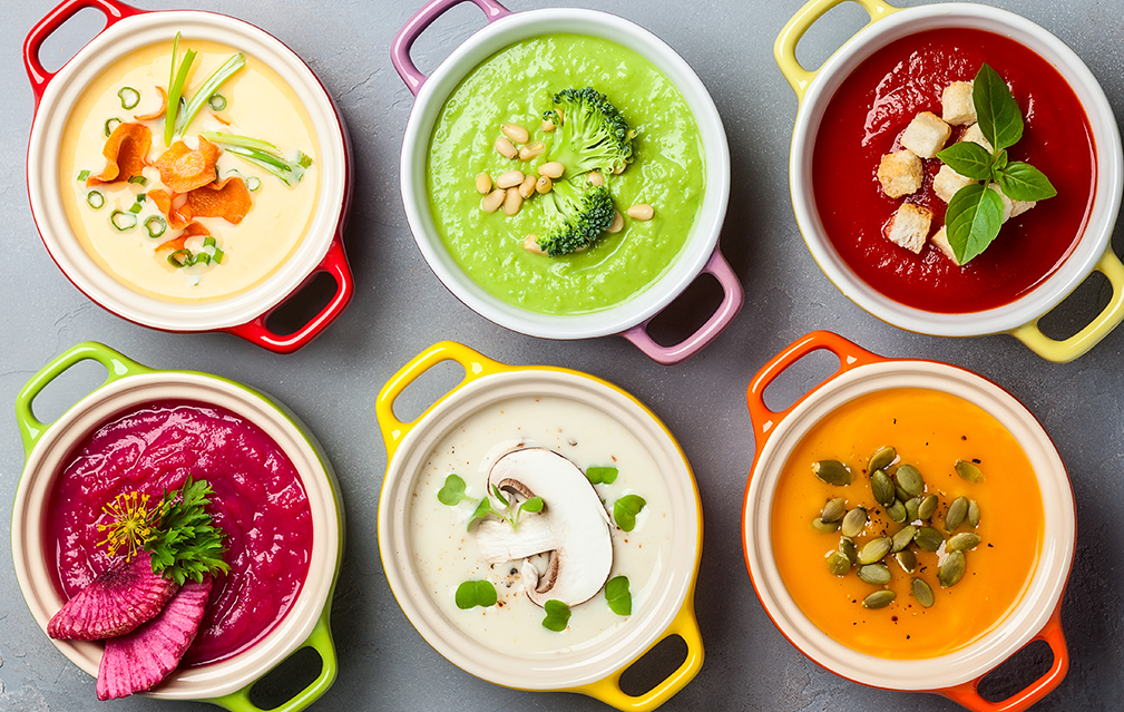 FoodRGB Natural food color application photography for savory soup yellow red pink green orange