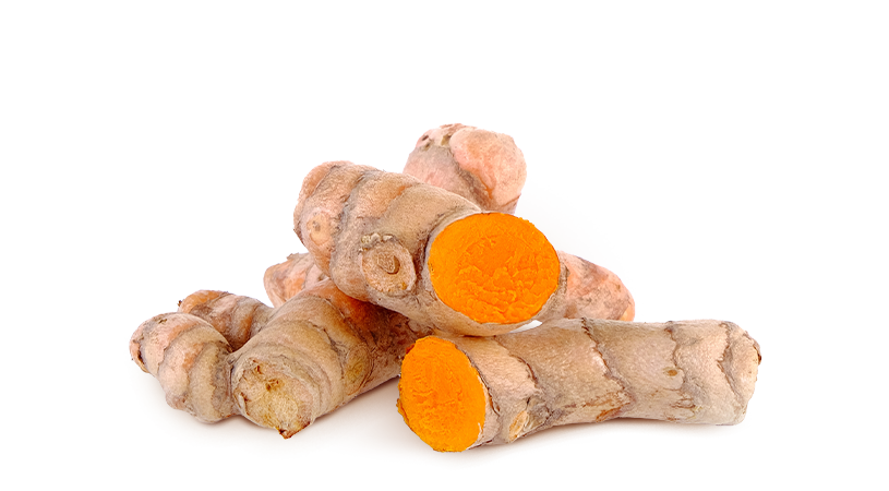 FoodRGB Turmeric powder natural color solution for yellow and orange showing Turmeric root 