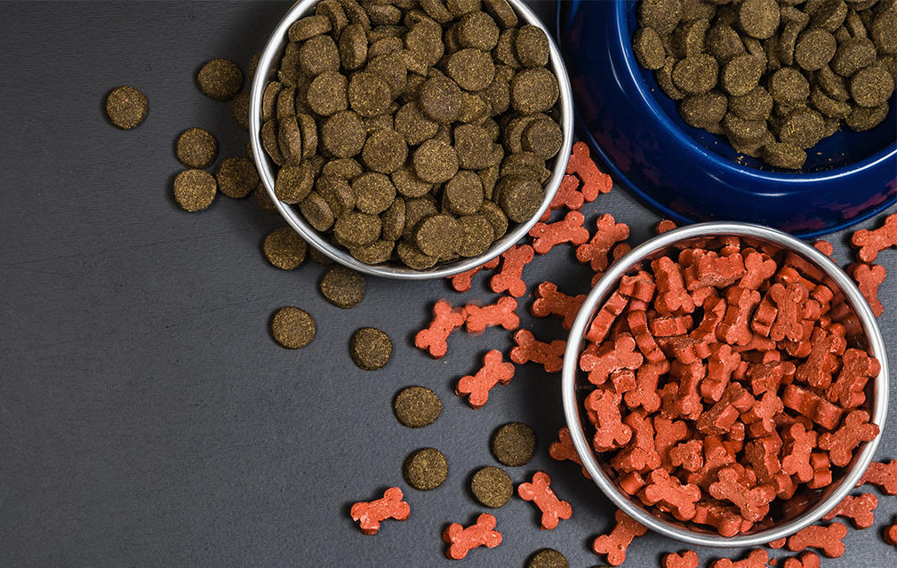 FoodRGB Natural food color application photography for pet food kibble red and brown