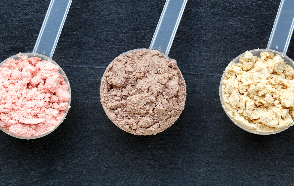 FoodRGB Natural food color application photography for plant based protein powder red, brown, and yellow