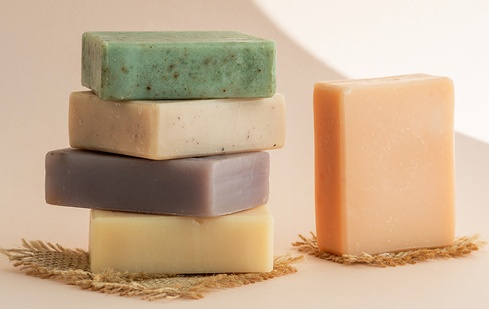 FoodRGB Natural food color application for specialty and personal care soap using green brown and orange natural colors