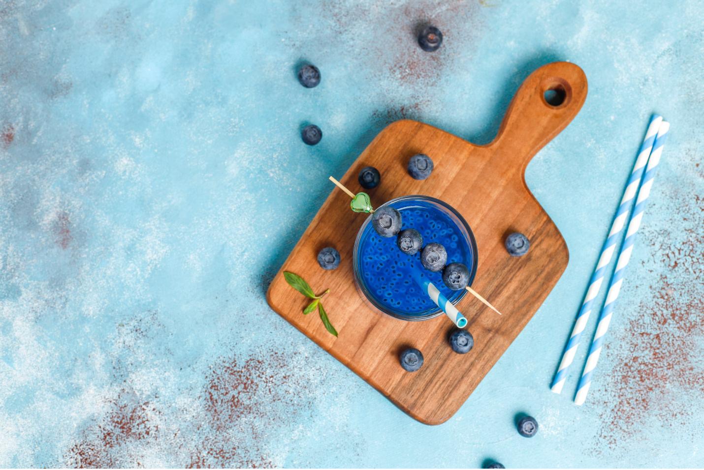 Natural blue food coloring options for beverages.